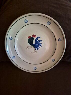 Handmade Ceramiche Nicola Fasano Grottaglie Rooster Plate Platter 9.25" Italy